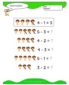 Çıkarma İşlemi Çalışma Sayfaları